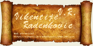 Vikentije Radenković vizit kartica